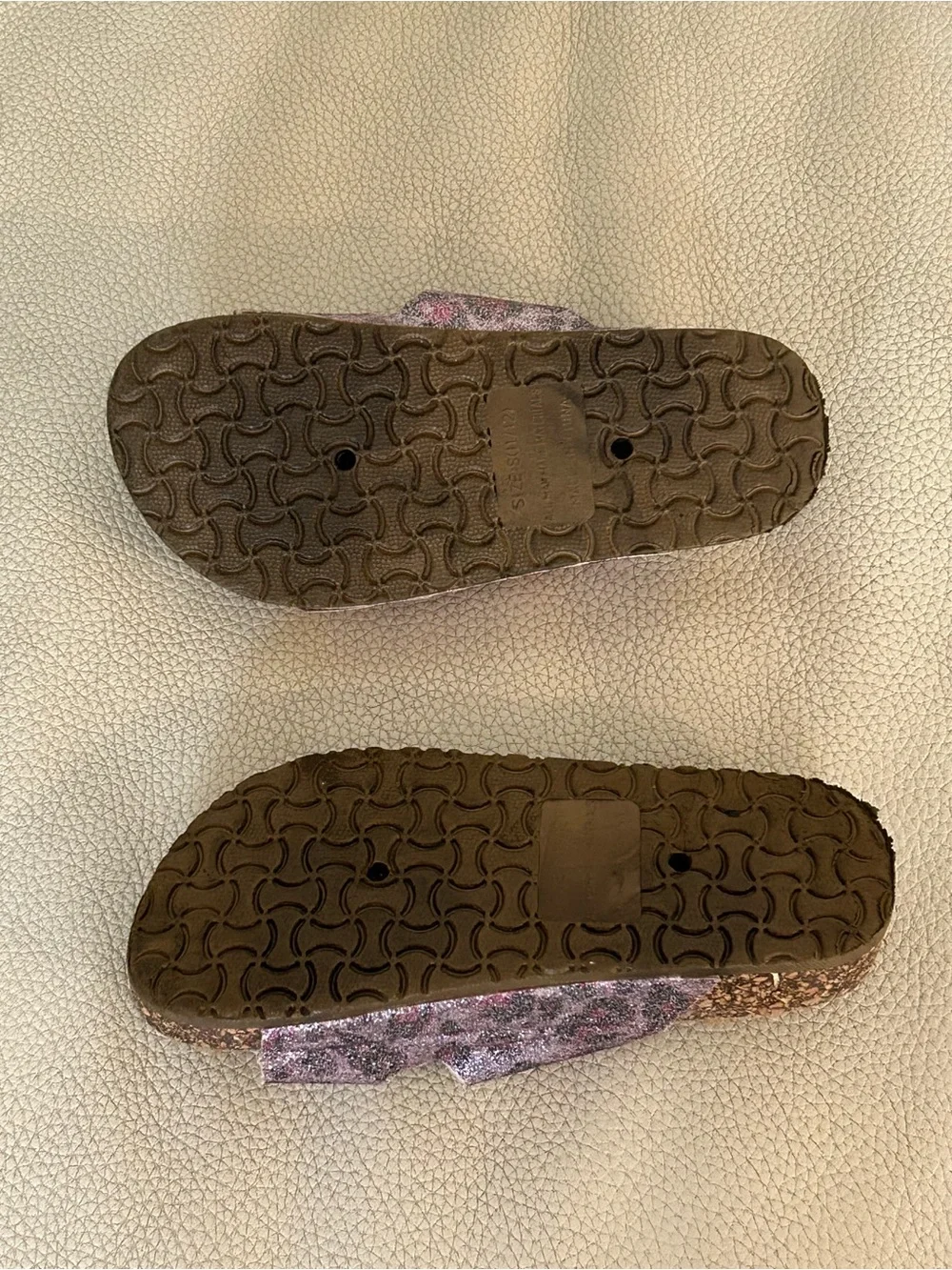 Girls Double-Buckle Metallic Sandals Pink & Purple, Size US 11/12